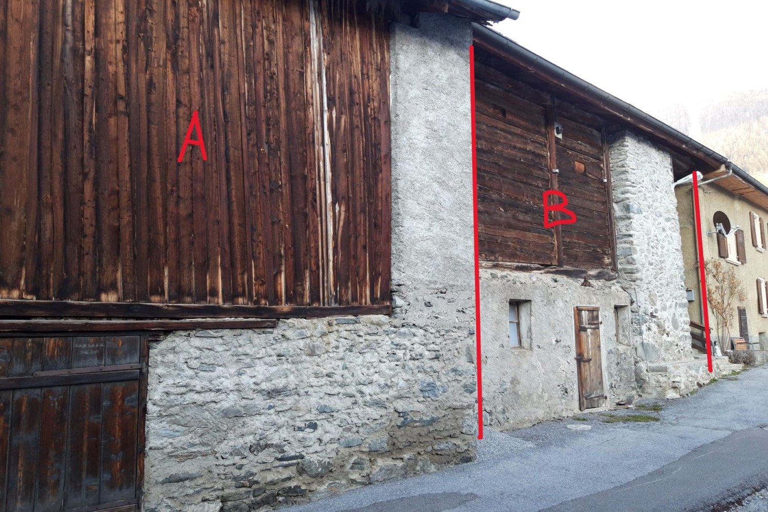 Rénovation d'une grange avec permis de construire en force - Surfaces extérieures