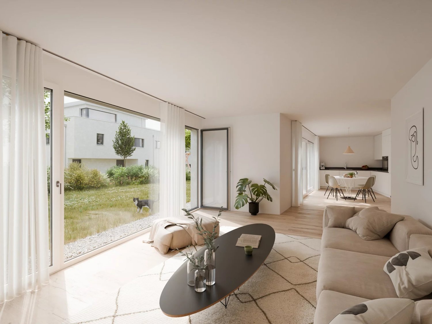 Les Capites - Appartement de 5,5 pièces avec jardin -  Bild 4