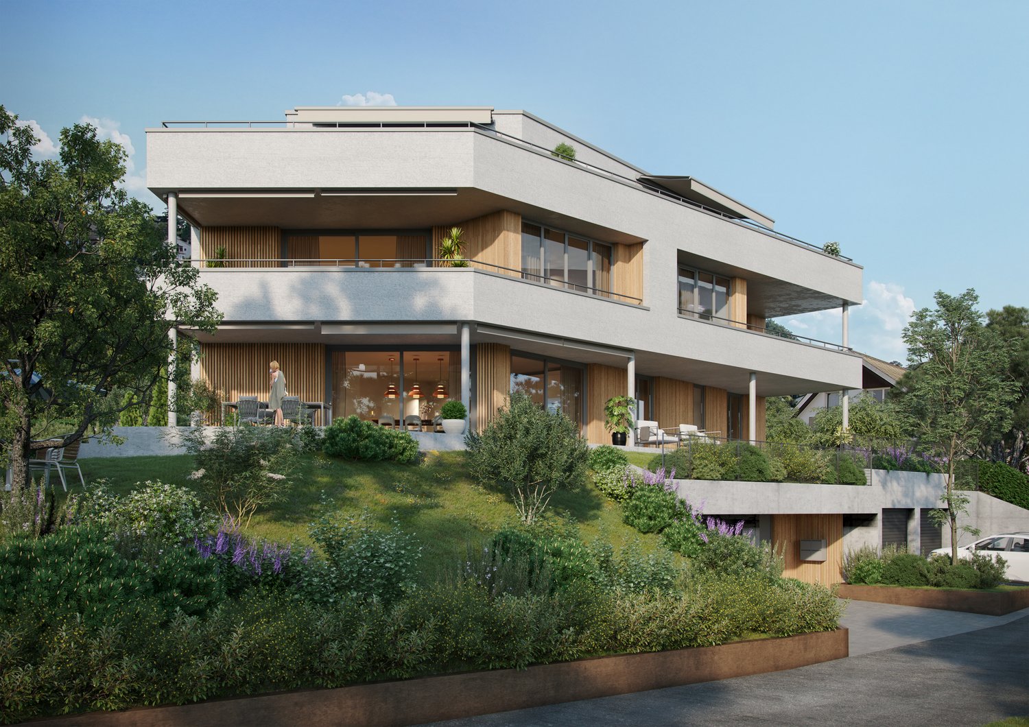 Elegante Gartenwohnung mit unverbaubarer Panorama-Fernsicht -  Bild 1