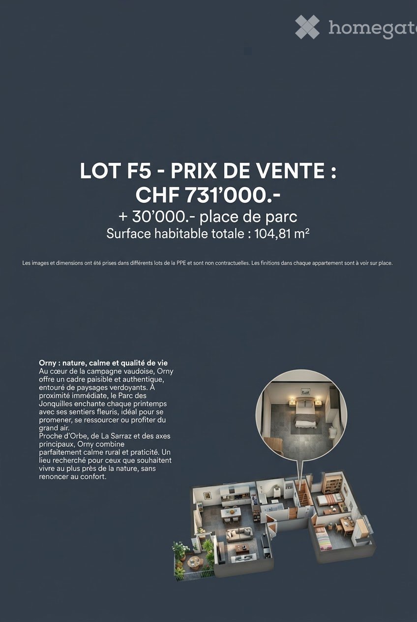 Derniers Lots - Magnifique appartement neuf de 3,5/4 pièces à Orny -  Bild 3