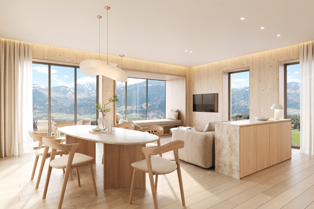 Neubauprojekt Via Valetta Laax  Design. Lage. Wohnqualität. - ZB923_Neubau Via Valetta Wohnzimmer
