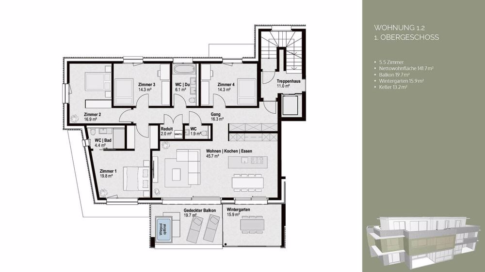 Exklusive 5½-Zimmerwohnung mit Wintergarten - Bild 8