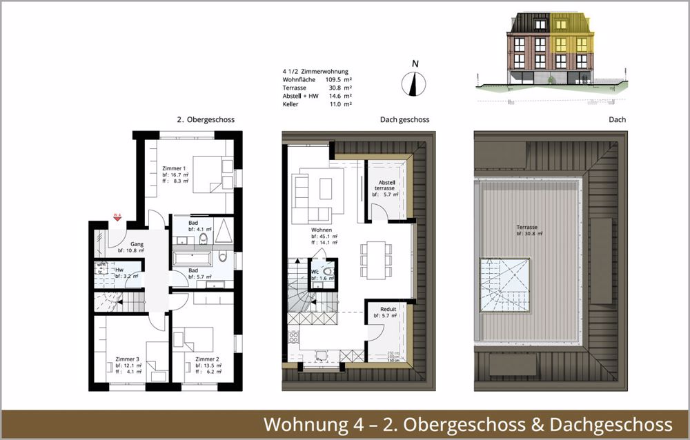 Traumhafte Maisonette-Attika-Wohnung auf 124 m2 mit Dachterrasse und 1 | dreamo.ch - Bild 4