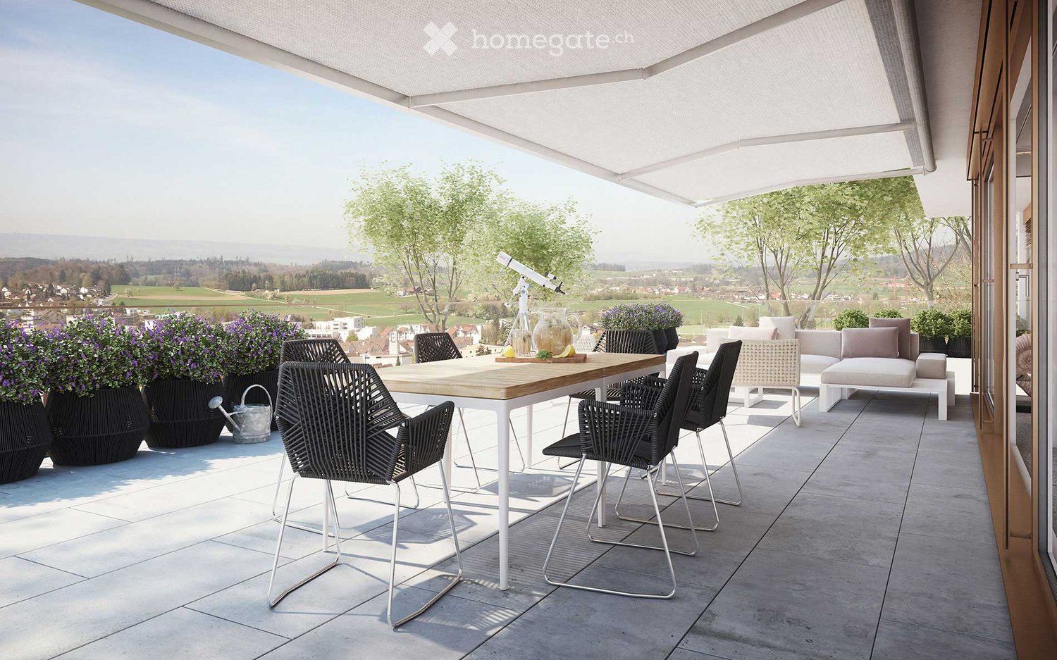 Top-Lage Luxus-3.5-Zimmer-Neubau-Wohnung schöner Aussicht in 5 min. Lenzburg - Bild 1