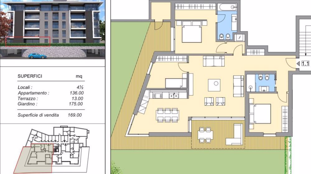 Neue Wohnung 4.5 zimmer mit garten in Lugano-Massagno - Bild 1