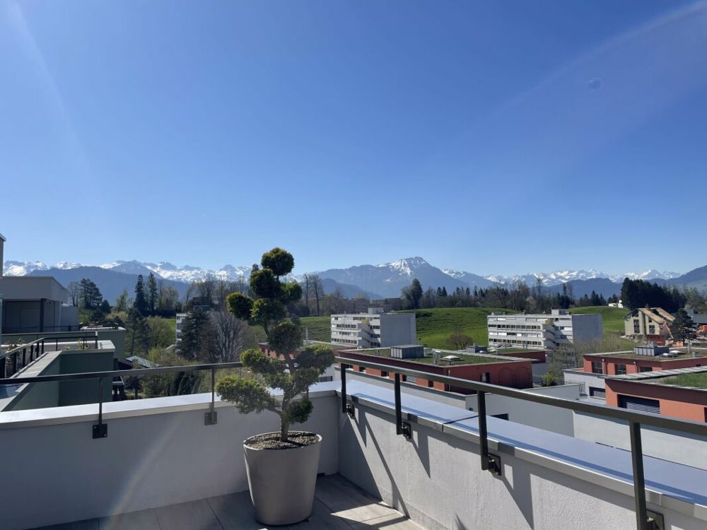 3.5 Zimmer-Attikawohnung - Bergsicht pur - Sicht in die Berge