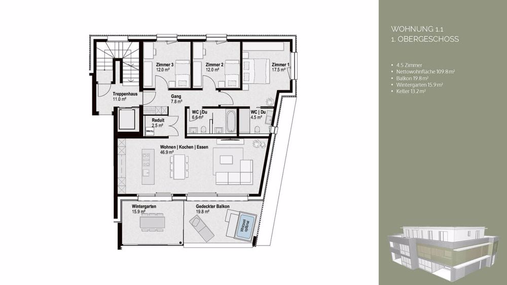 Exklusive 4½-Zimmerwohnung mit Wintergarten - Bild 11