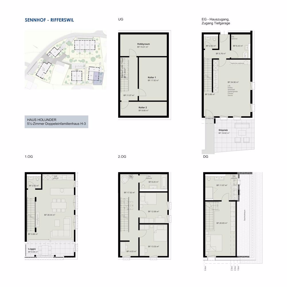 SENNHOF - Doppeleinfamilienhäuser an herrlich ruhiger Lage - Grundriss H-3