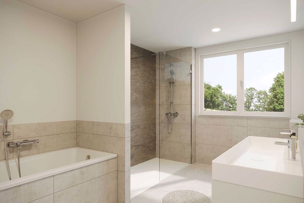 4.5 Zimmer Neubauwohnung Erdgeschoss – Haus A - Badezimmer