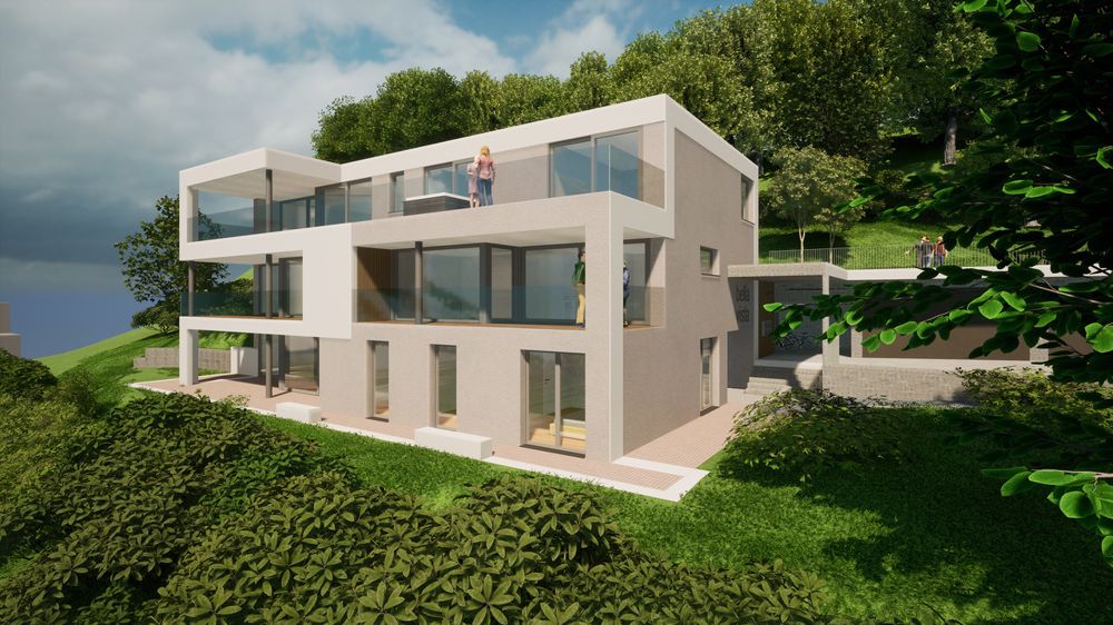Bella Vista, über den Dächern von Uhwiesen - Ansicht aus Südosten