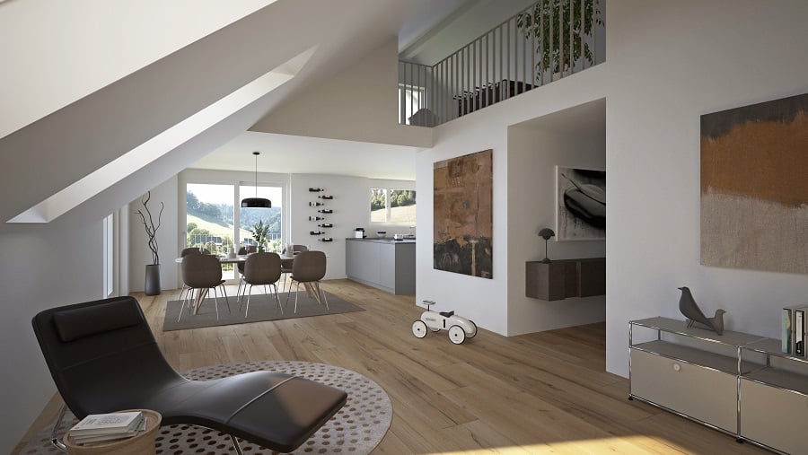 3.5-Zimmer-Dachwohnung mit Galerie und sonnigem Balkon im Rodacher - Bild 1