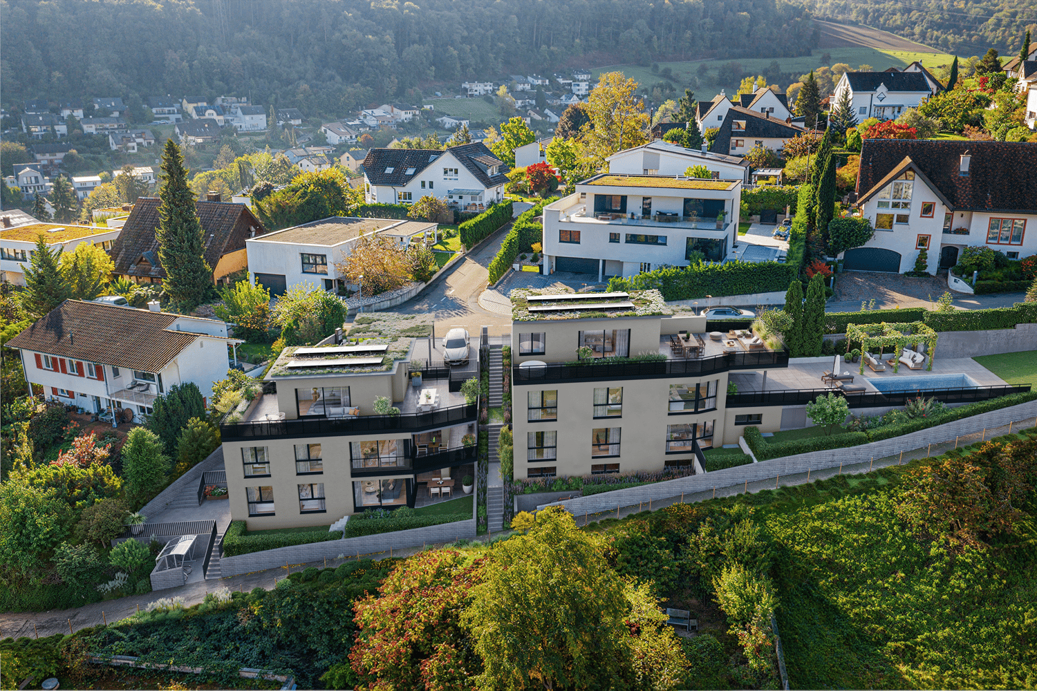 Gartenwohnung mit Atelier - Wohnen über den Dächern von Pratteln - Ansicht