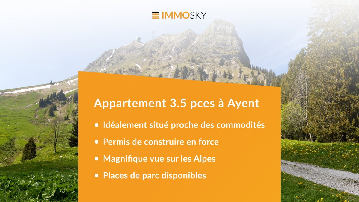 3.5 pièces neuf à vendre à Ayent - Bannière ImmoSky