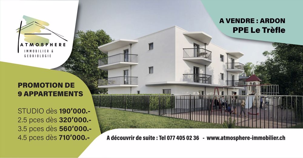 Ardon - Résidence Le Trèfle, 3.5 pces neuf au 1er étage - Bild 1