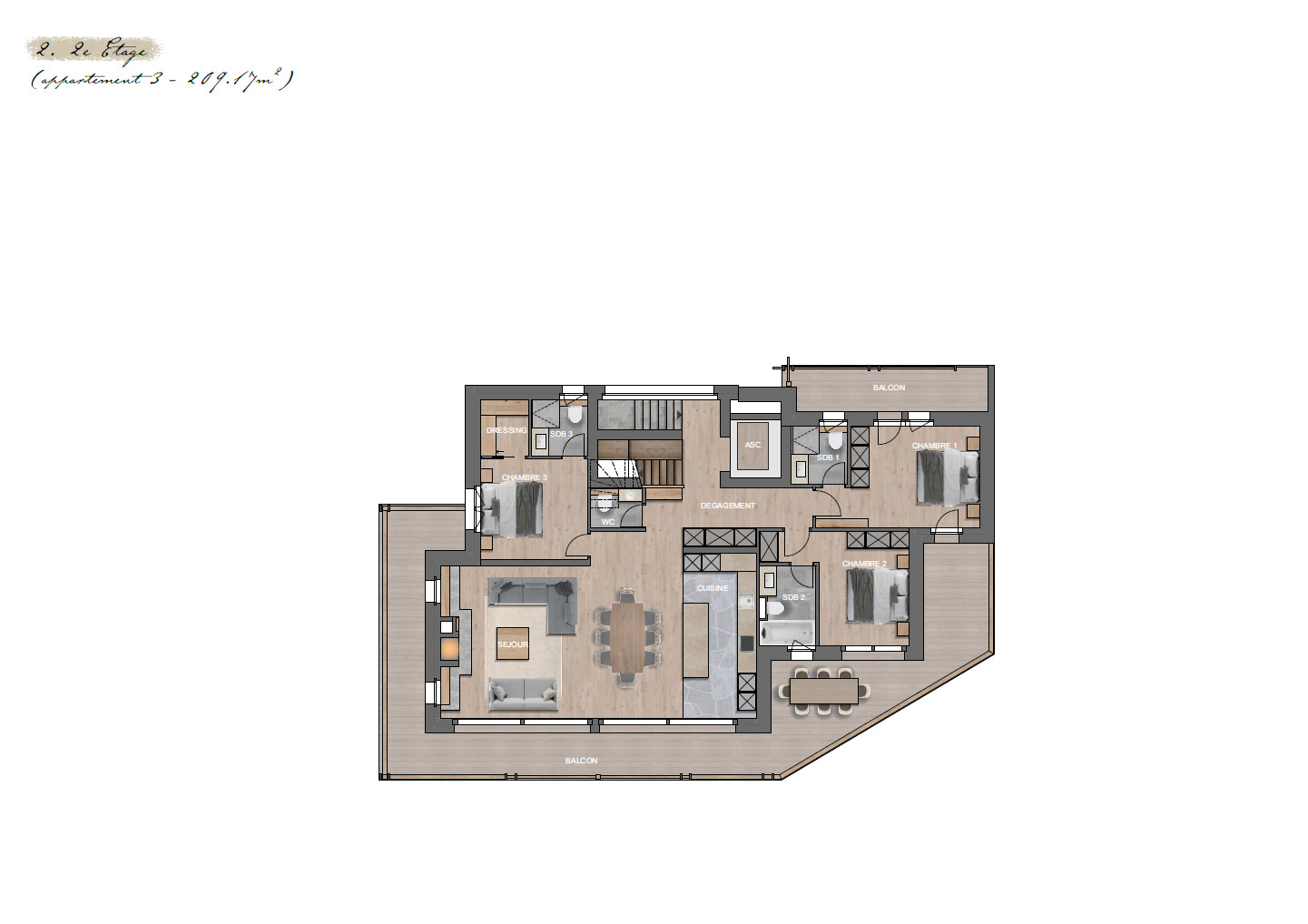 GENTIANES  ETAGE DUPEX COMBLES - plan 2ème étage