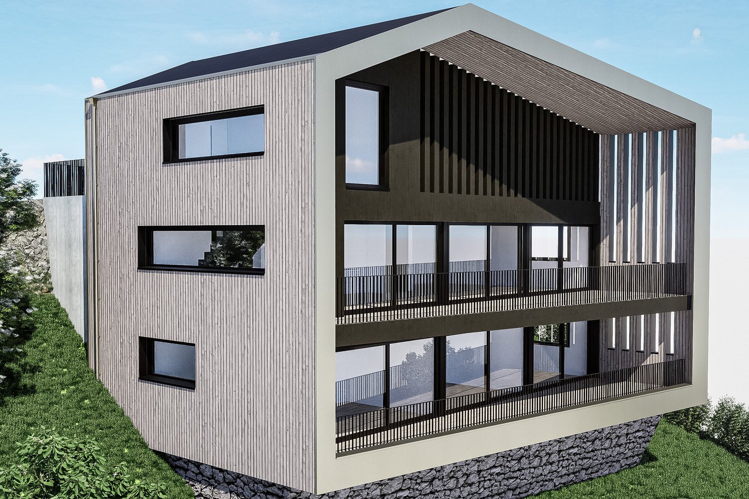 Projekt Einfamilienhaus - Neubau - Frontansicht