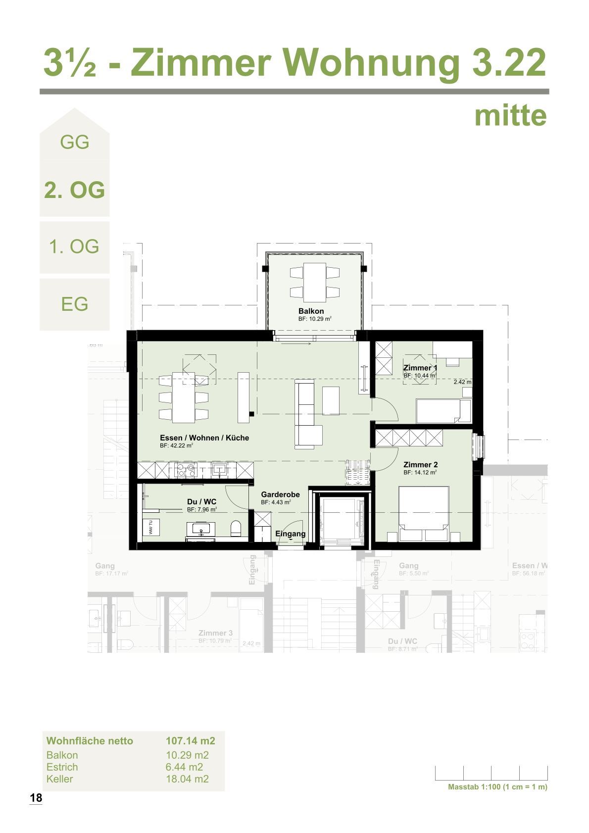 Grosszüge 3.5-Zimmer-Neubau-Wohnungmit offener Galerie in Bleienbach -  Bild 2