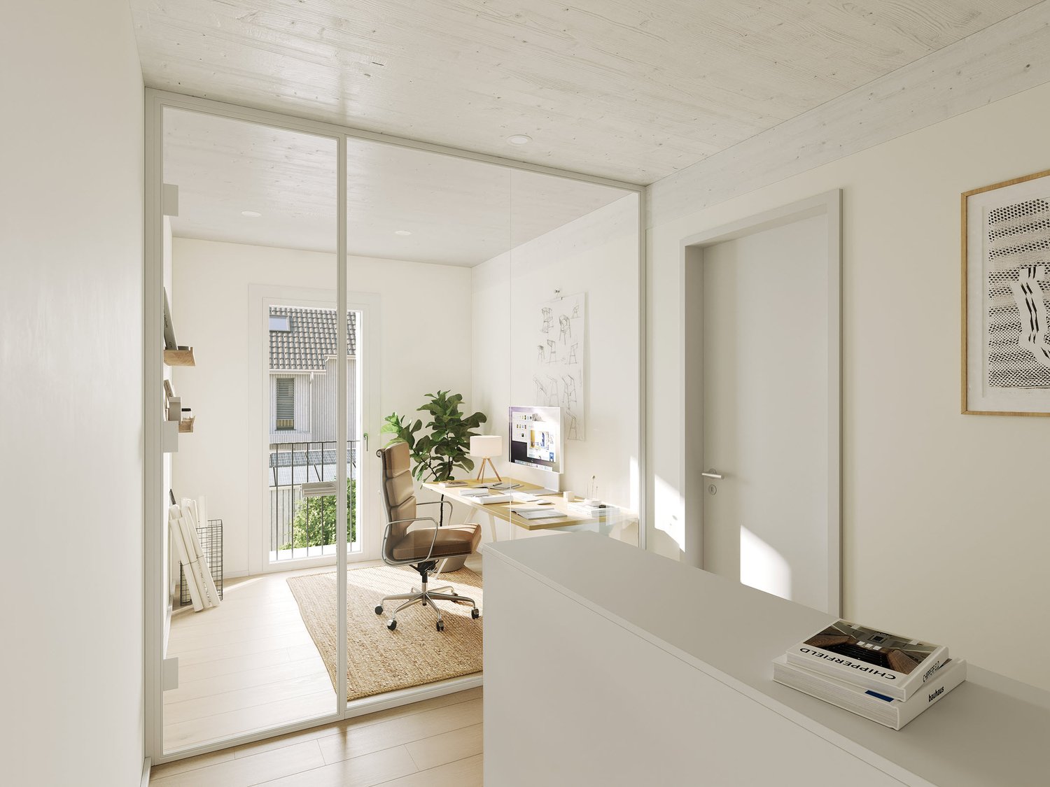 Bereit für's Eigenheim? - Neubau 6-Zimmer-Haus in Buchrain - Richten Sie im Vorplatz im Obergeschoss Ihr Homeoffice ein