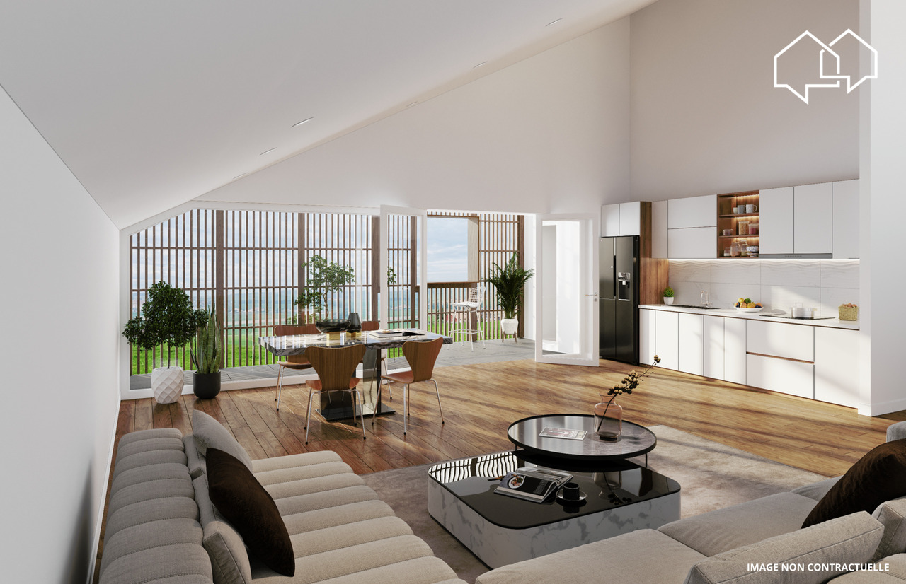 Appartement de 5.5 pièces dans les combles (bâtiment 2 - lot 10) - Séjour combles bâtiment B2