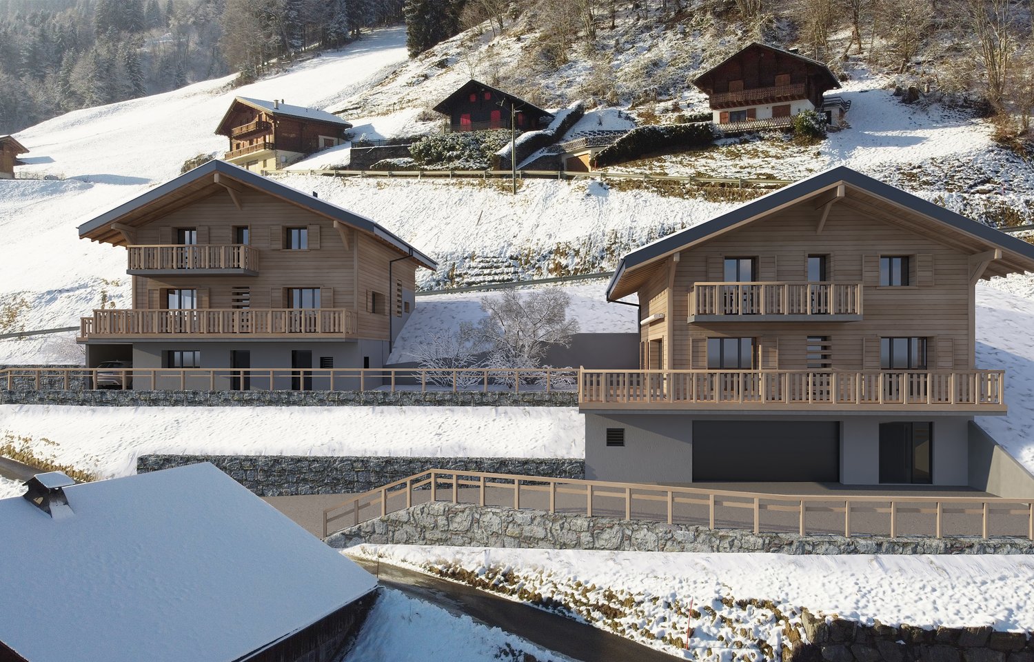 "Chalet individuel "Les Pommats B" à vendre à Val d"Illiez – permis de construire en force" -  Bild 4