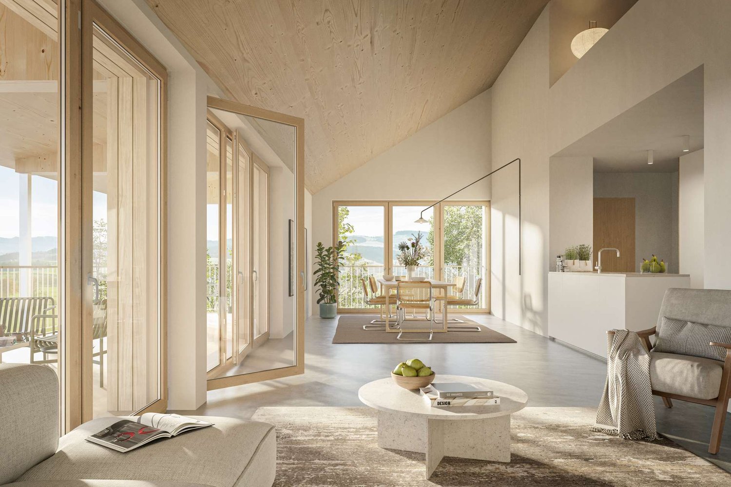 "Villigerscheune" 6.5 Zimmer Reiheneckhaus - Nord - Neubauprojekt Villigerscheune, Längsbau - Dachgeschoss (Visualisierung)