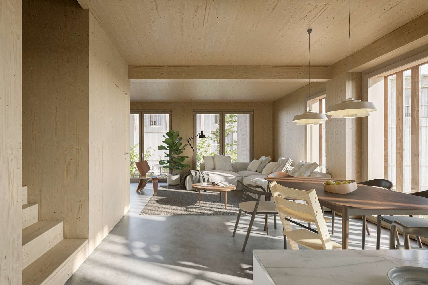 "Villigerscheune" 6.5 Zimmer Reiheneckhaus - Nord - Neubauprojekt Villigerscheune, Reihenhaus - Erdgeschoss (Visualisierung)