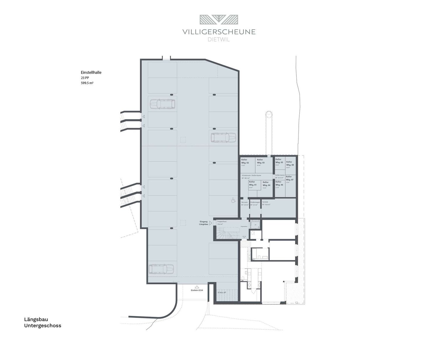 "Villigerscheune" 6.5 Zimmer Reiheneckhaus - Nord - Tiefgarage - Scheune und Längsbau