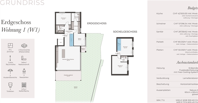Exklusive 5.5-Zimmer-Maisonette mit 162m2 Garten in Ettingen -  Bild 6