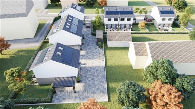 Modernes Doppelhaus mit Garten, Terrasse und Carport -  Bild 1