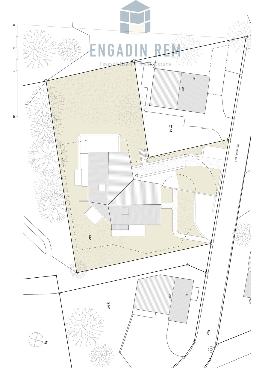 3.5-Zimmer-Zweitwohnung mit Blick ins Val Roseg - Situationsplan / Site plan / Pianta della struttura