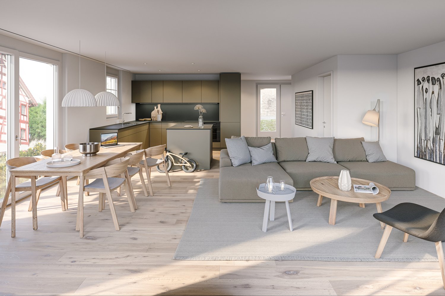 Modernes 5.5-Zimmer-Reihenhaus in ruhiger Dorfmitte von Dörf­lingen -  Bild 1