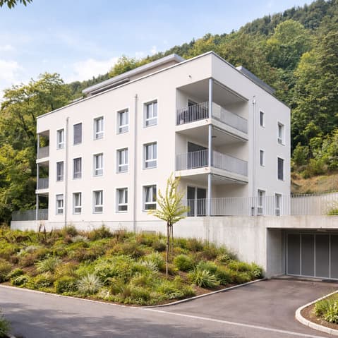 Appartement neuf 3,5 pièces au rez avec aménagement perso - balcon et jardin - White house, 3 floors, multiple balconies, underground garage, green landscape