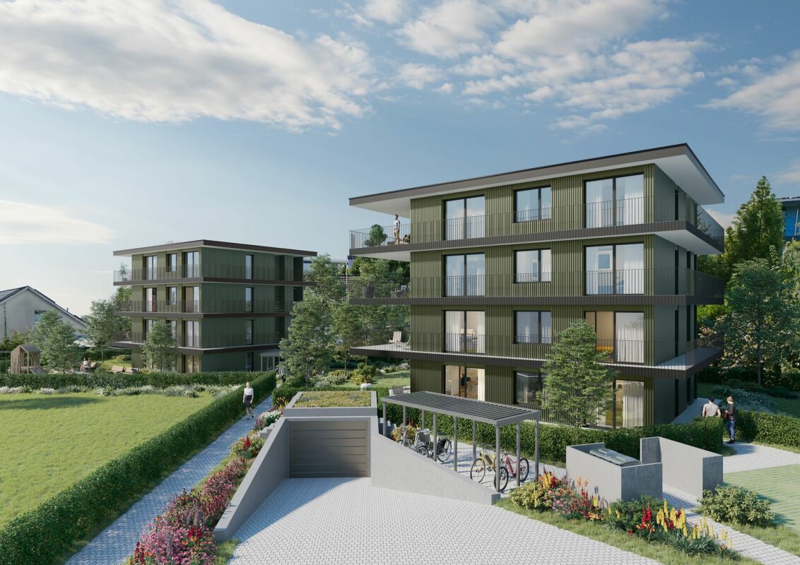 Quadro-Vista Wetzikon 4.5 Zimmerwohnung B1 - Rendering Südost-Ansicht