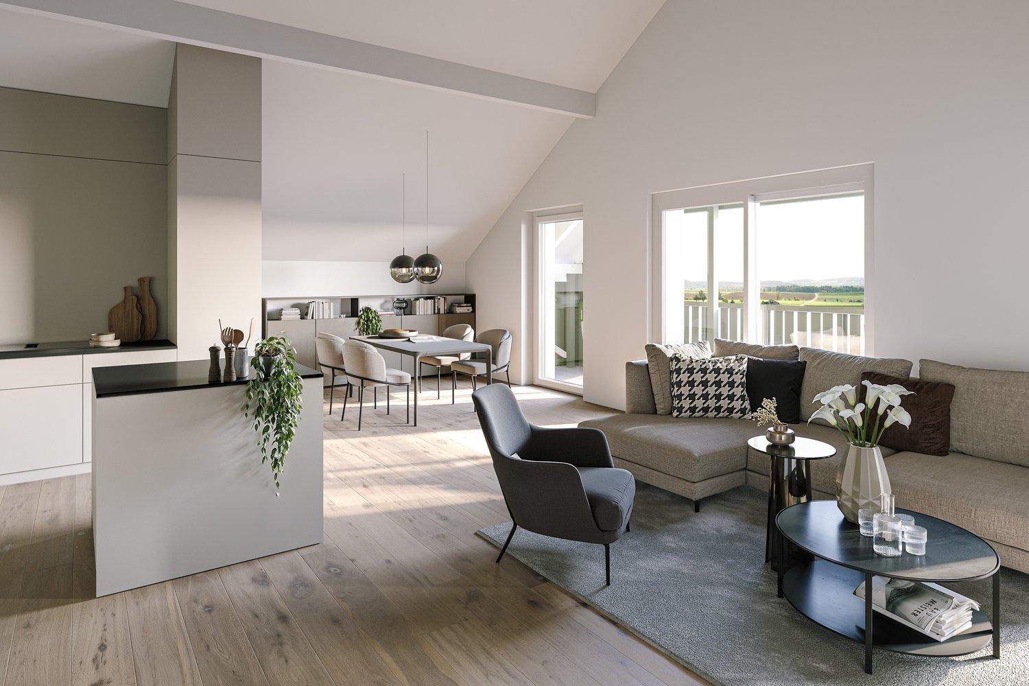 Moderne 3.5-Zimmer-Neubau-Wohnung mit Balkon in Dörflingen -  Bild 4