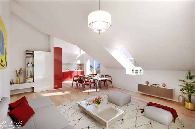Dachboden Geräumige 2,5-Zimmer-Wohnung mit 7 m² Balkon -  Bild 3