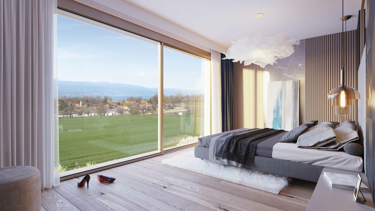 Cheyres, zu verkaufen, wunderschönes Attikapartment mit 190 m2 und Blick auf den See! -  Bild 7