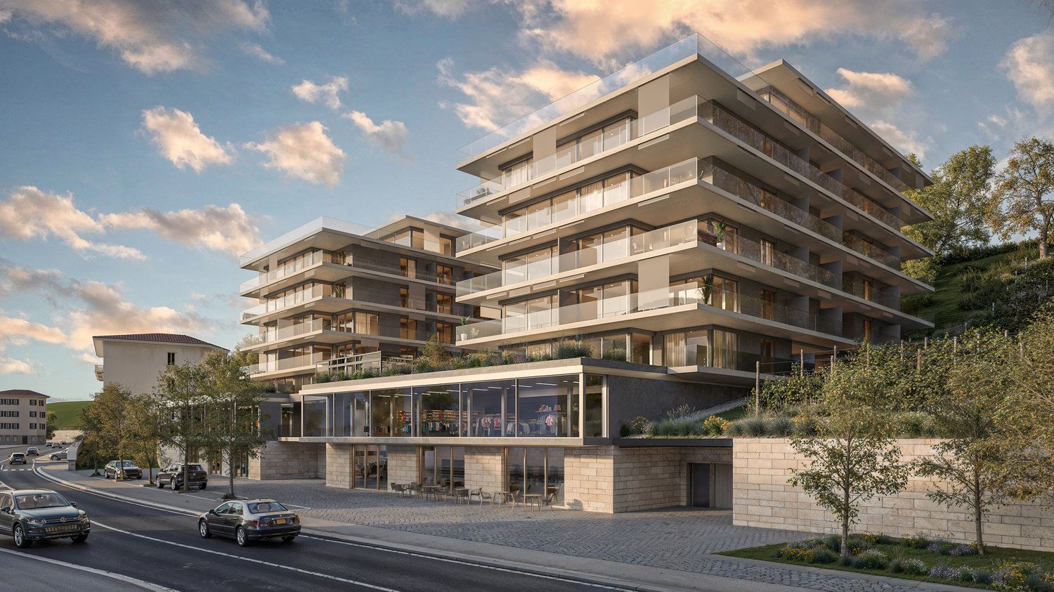 Neubau im Herzen von Paudex, Apartments von 1.5 Zimmer bis 5.5 Zimmer -  Bild 1