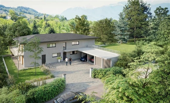 4,5 Pence Wohnung mit Garten und Blick auf die Alpen. Letzte Charge -  Bild 1