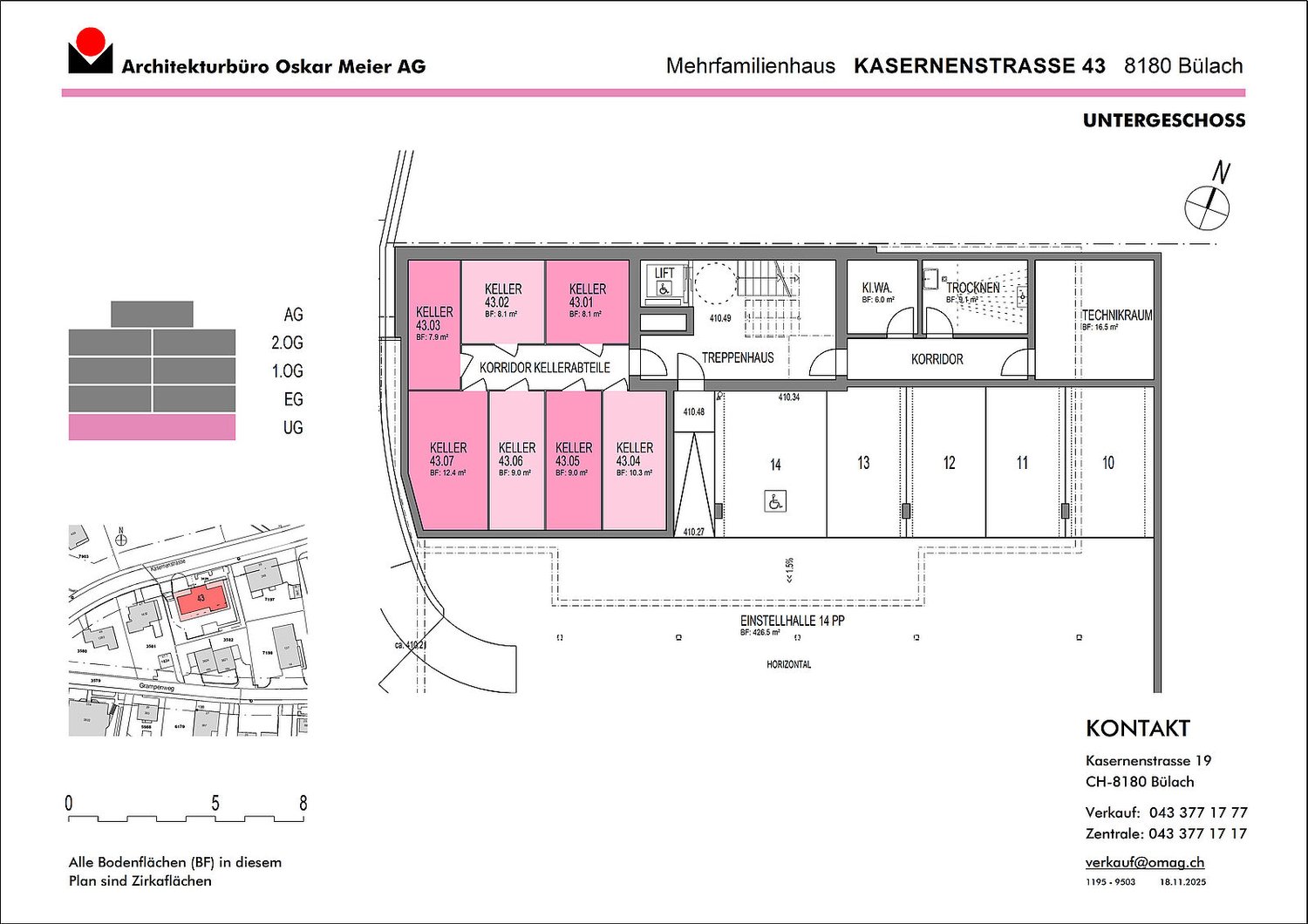 4.5-Zimmerwohnung gut besonnt und beste Lage - Untergeschoss Kellerräume
