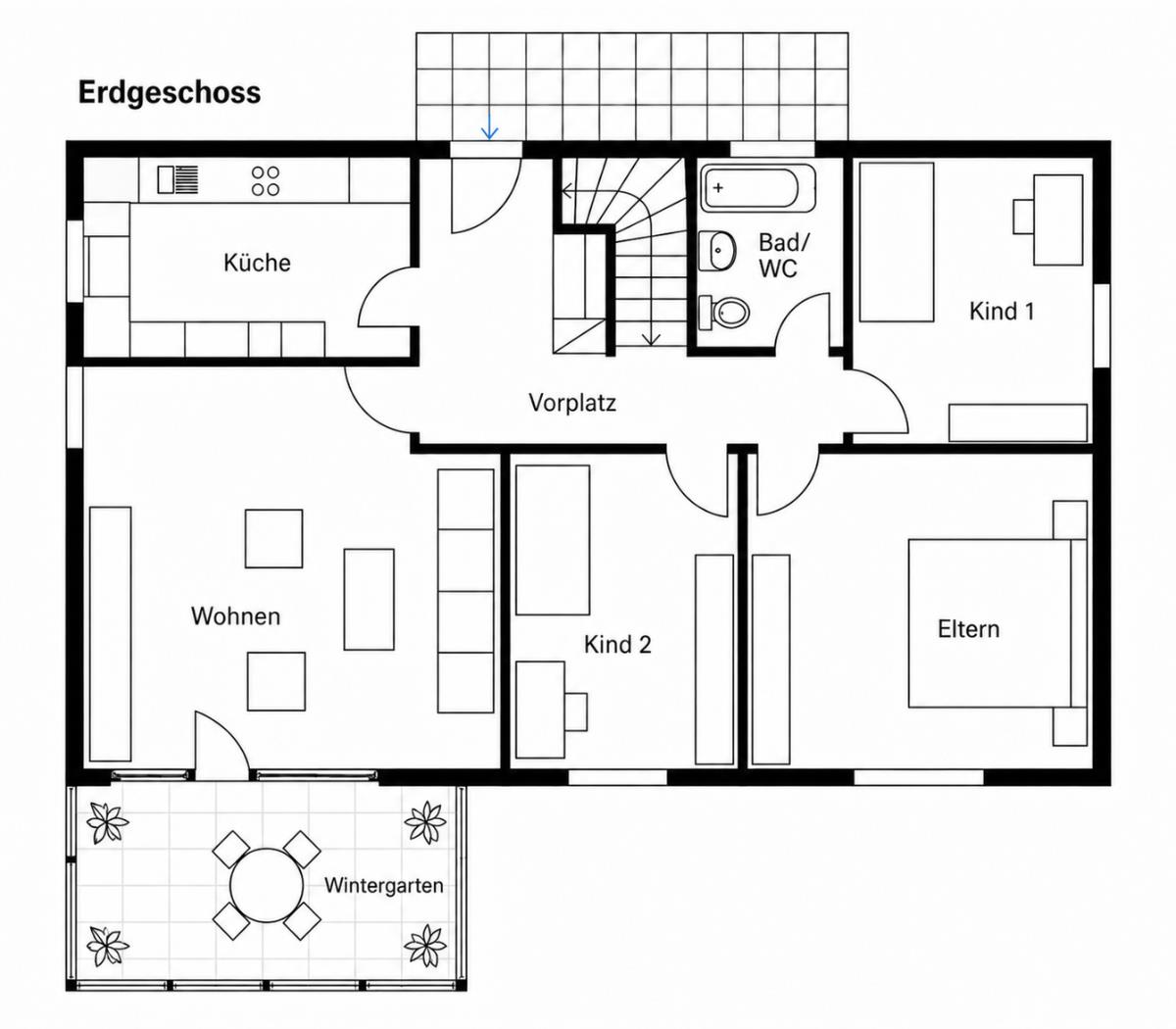 5.5 Zimmer Einfamilienhaus -  Bild 1