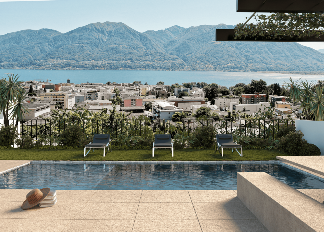 Magnifico attico da sogno con vista lago, wellness e piscina -  Bild 1