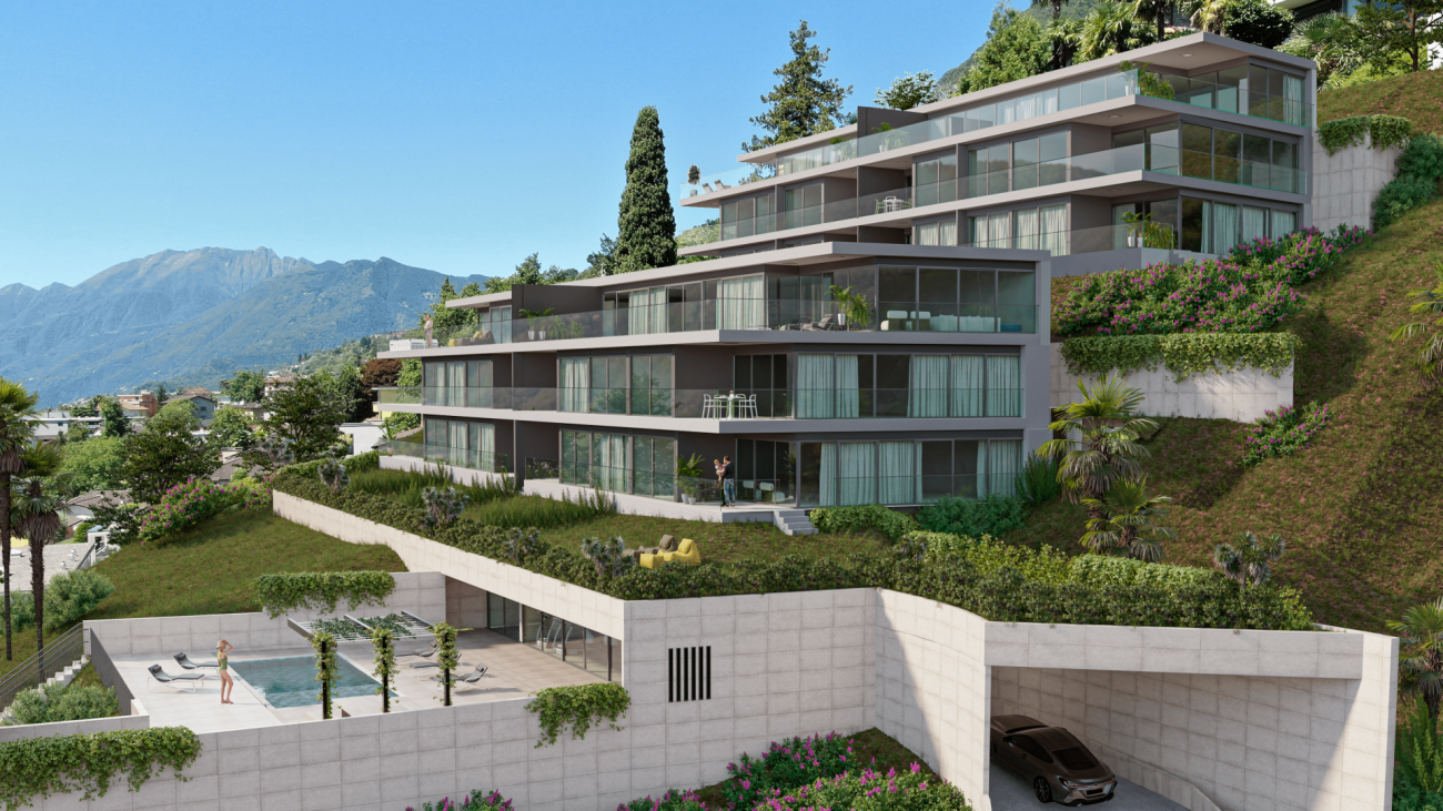 Magnifico attico da sogno con vista lago, wellness e piscina -  Bild 9