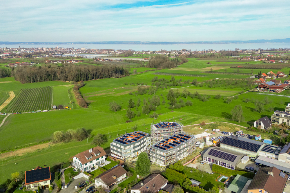 Nachhaltiger Wohntraum mit einzigartiger Seesicht - Drohnenaufnahme
