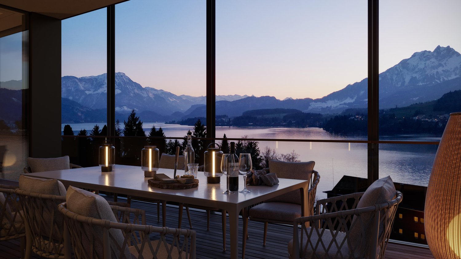 Villa Vinea 6 (3D Visualisierungen by dreisicht GmbH) - Blick über das Seebecken 2 - (c) dreisicht GmbH