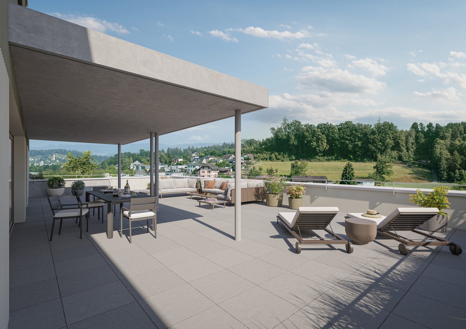 Wohnen mit Weitblick  Terrassiert, Hochwertig, Individuell - Grosse Balkone