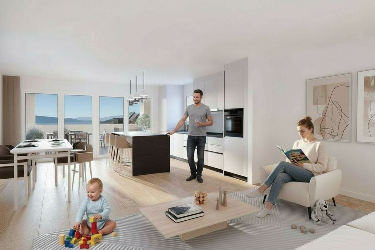 Superbe appartement neuf, grande surface, vue lac et balcon généreux -  Bild 2