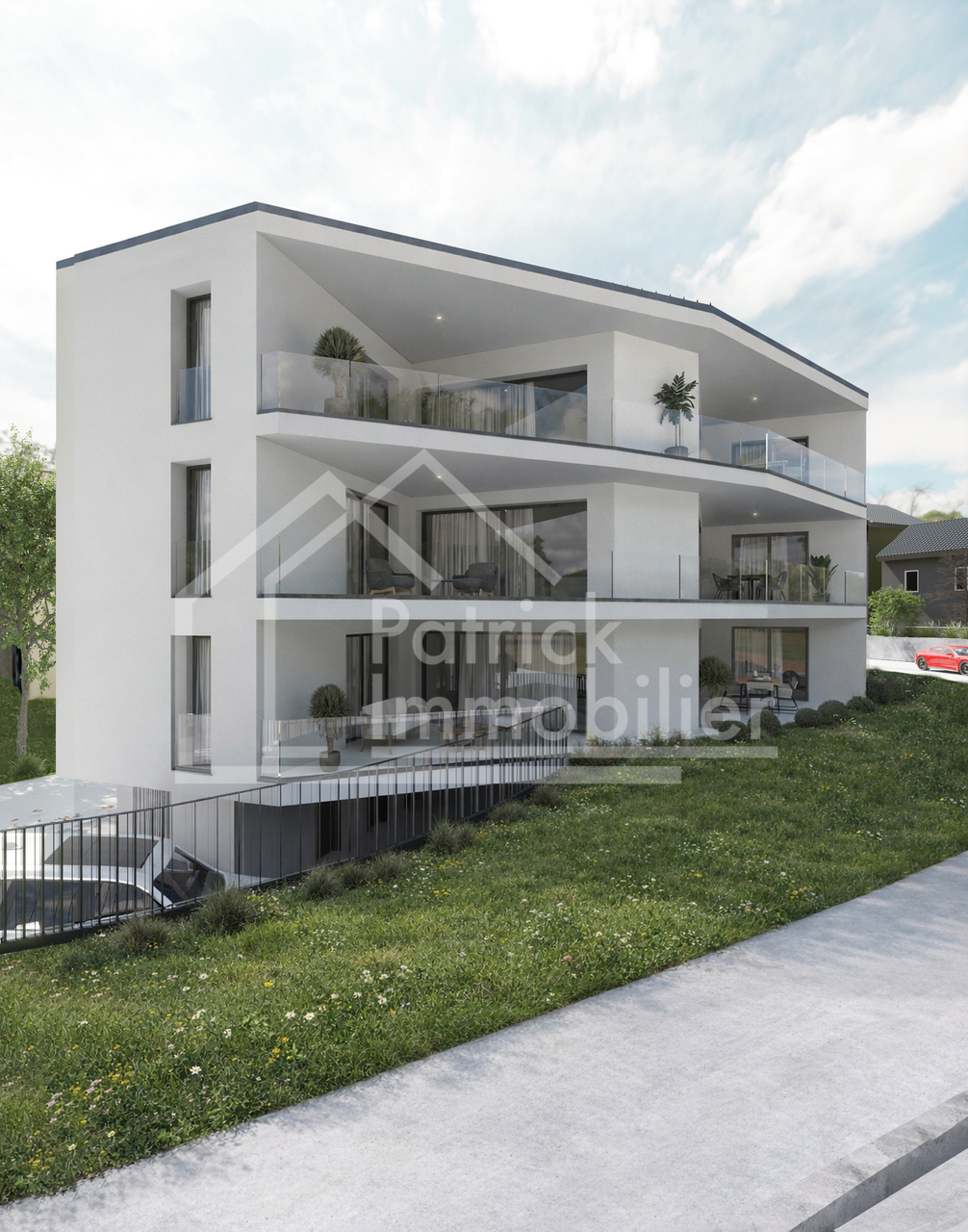 4.5 pièces neuf avec jardin et terrasse à Courtepin - extérieur