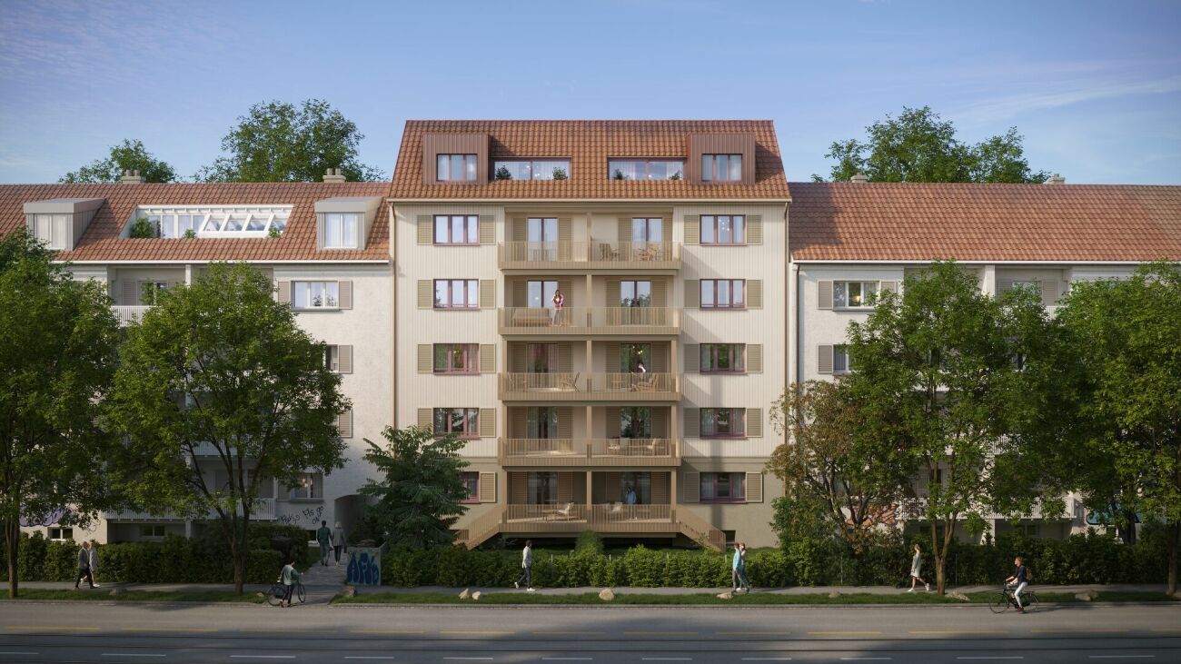 Gartenwohnung mit grossem Sitzplatz im beliebten Kreis 3 - Aussenansicht