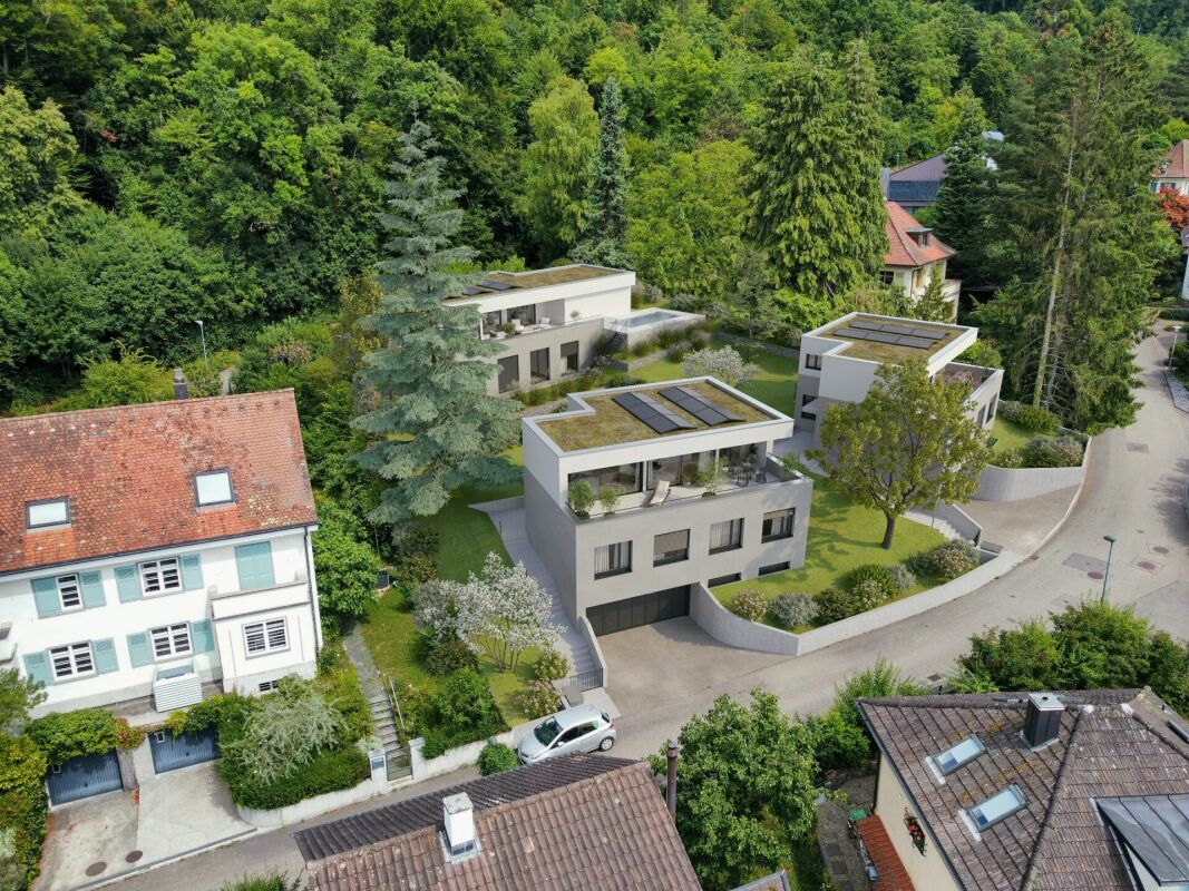 Wohnen mit Weitblick und in Einklang mit Natur!- Einfamilienhaus an begehrter Wohnlage - Ansicht vom Bodenweg, Haus 1, 2 ,3