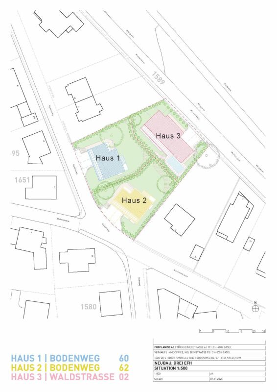 Wohnen mit Weitblick und in Einklang mit Natur!- Einfamilienhaus an begehrter Wohnlage - Situationsplan 1:500
